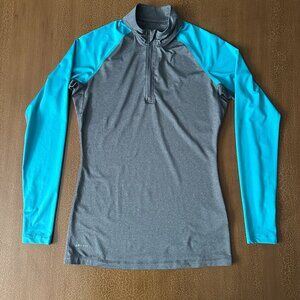 Nike Pro Dri-Fit - Grey & Teal Long Sleeve Lightweight - Size Medium